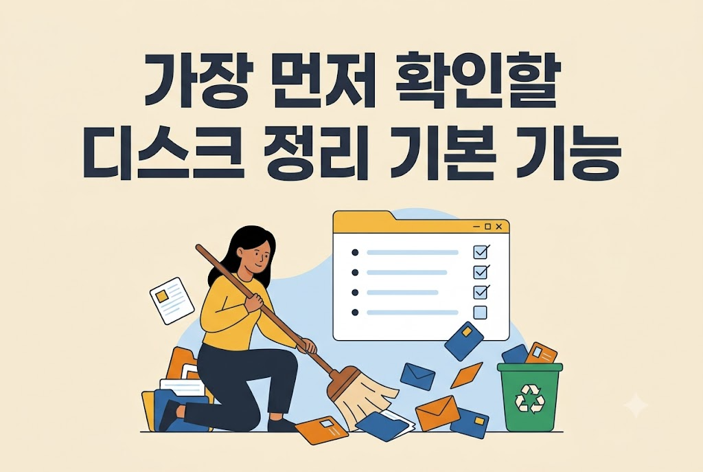 윈도우 디스크 정리 기능으로 불필요한 파일을 삭제하는 방법 안내 이미지