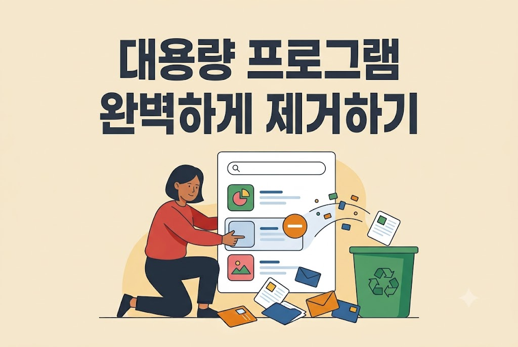 사용하지 않는 대용량 프로그램과 잔재 파일을 제거하는 방법 안내 이미지