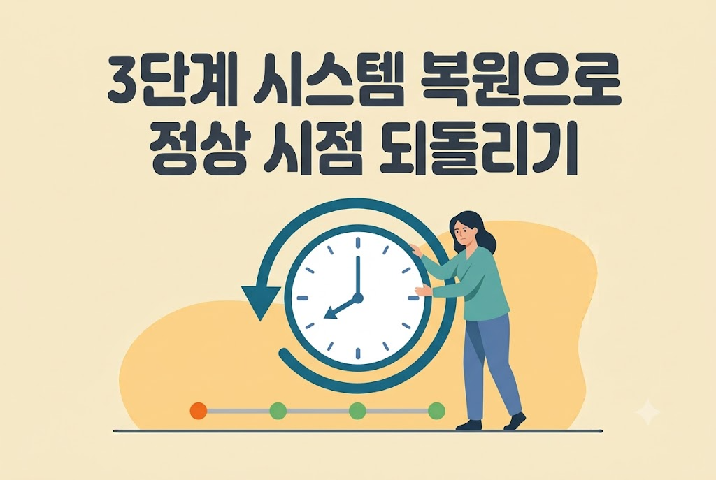 시스템 복원으로 정상 작동 시점으로 되돌리는 방법 안내 이미지
