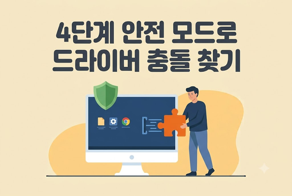 안전 모드로 진입해 드라이버 충돌을 찾는 방법 안내 이미지