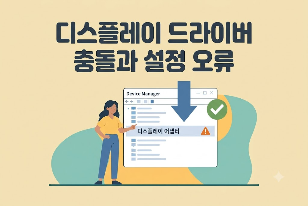 디스플레이 드라이버 충돌과 운영체제 설정 오류를 점검하는 방법 안내 이미지