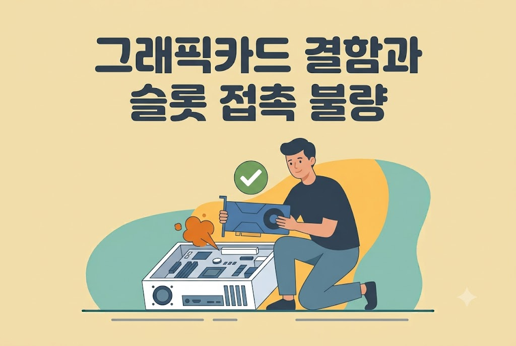그래픽카드 결함과 슬롯 접촉 불량을 점검하는 방법 안내 이미지