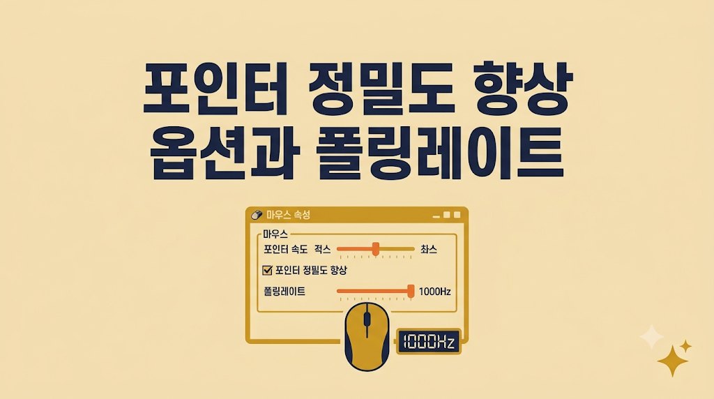 포인터 정밀도 향상 옵션과 폴링레이트 설정을 구성하는 방법 안내 이미지