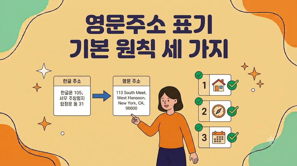 해외직구 배송지 입력 오류를 막는 영문주소 표기 기본 원칙 안내 이미지