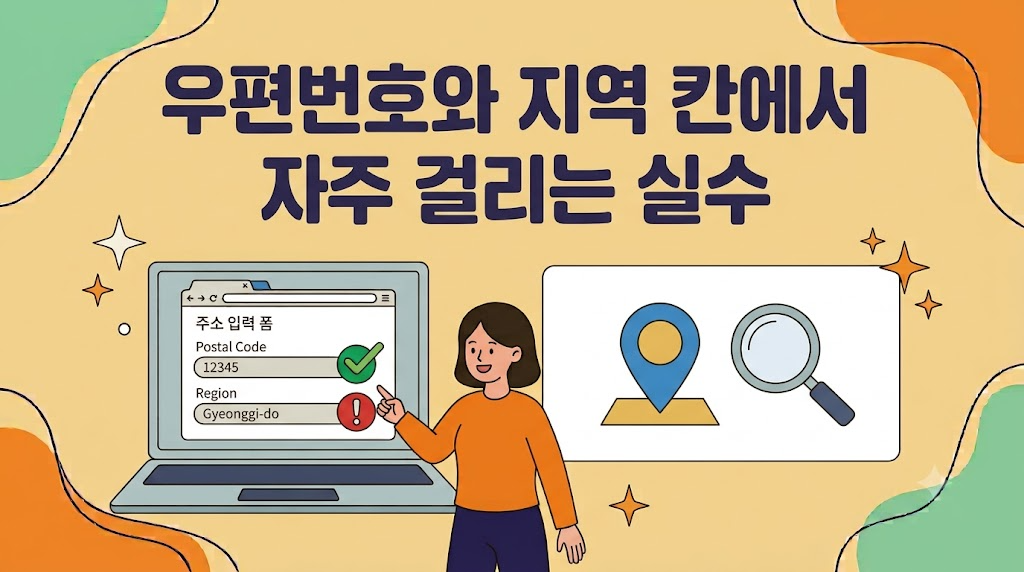 해외직구 배송지 입력 오류가 잦은 우편번호와 시도 필드 점검 이미지